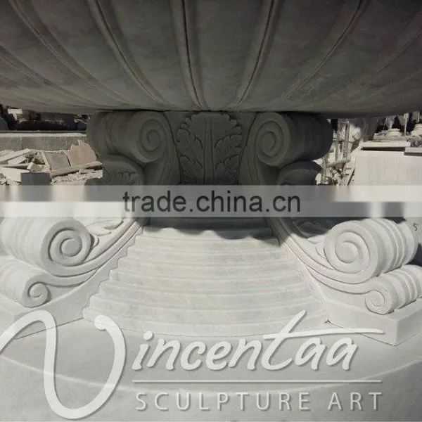 Antique Style Garden Decor Large Size White Marble 3 Tiers Water Fountain for Hot Sale photo-5