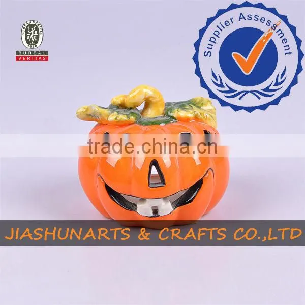 Ceramic Halloween Pumpkin Candlestick