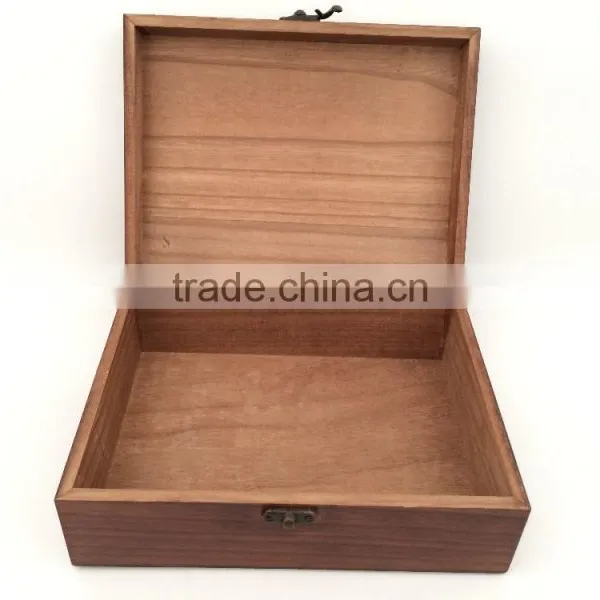 Cusom Logo Engraved Natural Paulownia Wooden Teabox photo-5