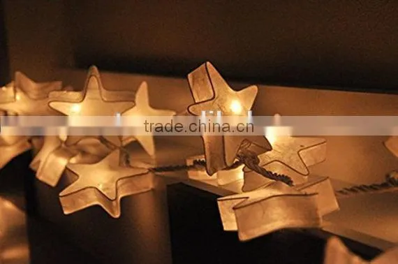 Handmade 20 Star White Color Paper String Lights Wedding Hanging Party Bedroom Fairy Lights photo-3