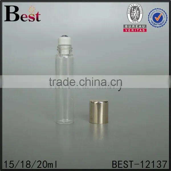 Cosmetic Packaging High Quality Clear Tube Glass Roll Bottle Roll on Perfume Bottle With Gold Cap Best Sellers China photo-3