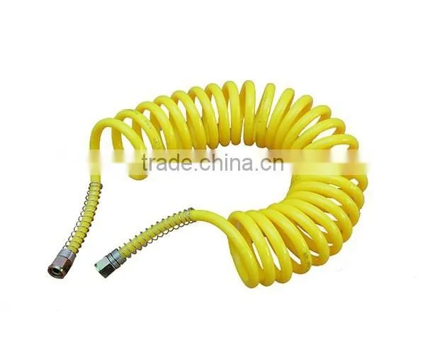 Abrasion Resistance Spiral Pvc Tube Coiled Hose 6mm*4mm Yellow 5m photo-2