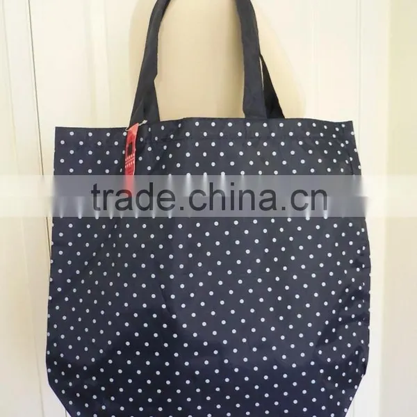 Eco-Friendly White Polka Dots Large Reusable Shopping Bag photo-2