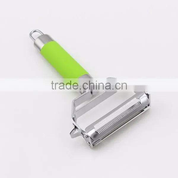 Hot Sale Two Blades Green Rubber Handle Peeler photo-5