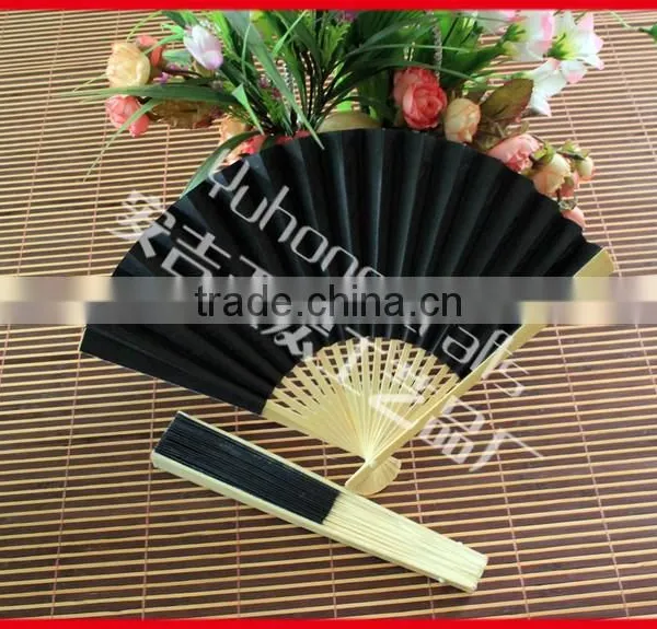 Popular Double Sides Paper Bamboo Hand Fan photo-2