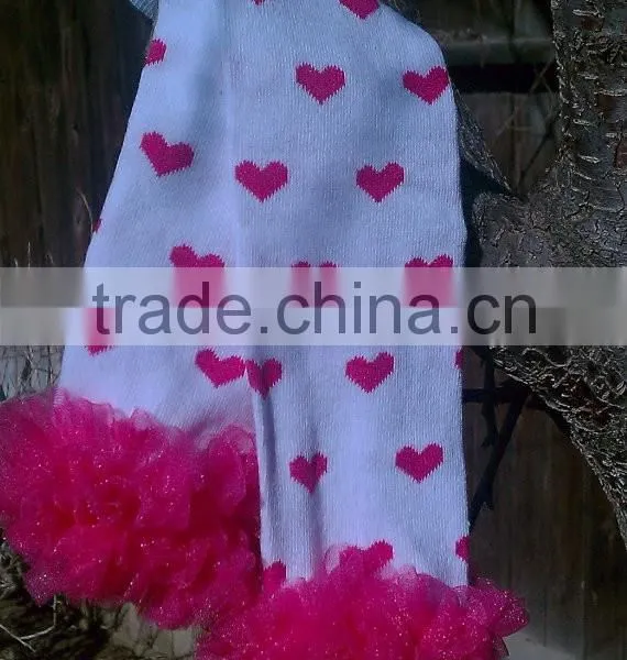 Wholesale Cute Valentine's Day Hearts Knitted Leg Warmers 100% Cotton Baby Leg Warmers photo-4