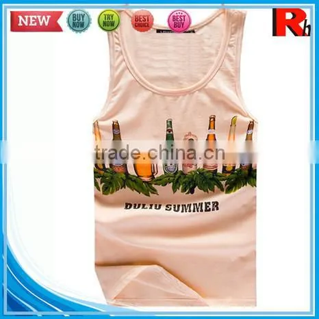 China Custom Wholesale Polyester Screen Printed Tank Tops photo-2