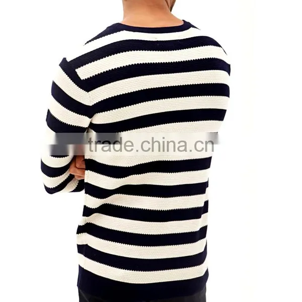 Fashion Simple Style Striped Knitted T-topper Men Sweaters photo-3