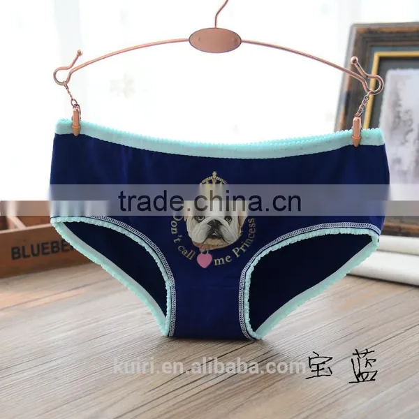 2017 Cheap Cotton Colorful Cartoon Print Yough Sexy Lady Panty(OEM) photo-4