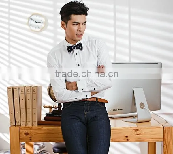 Latest Style Man Dress Shirts With Long Sleeve 100%cotton photo-2