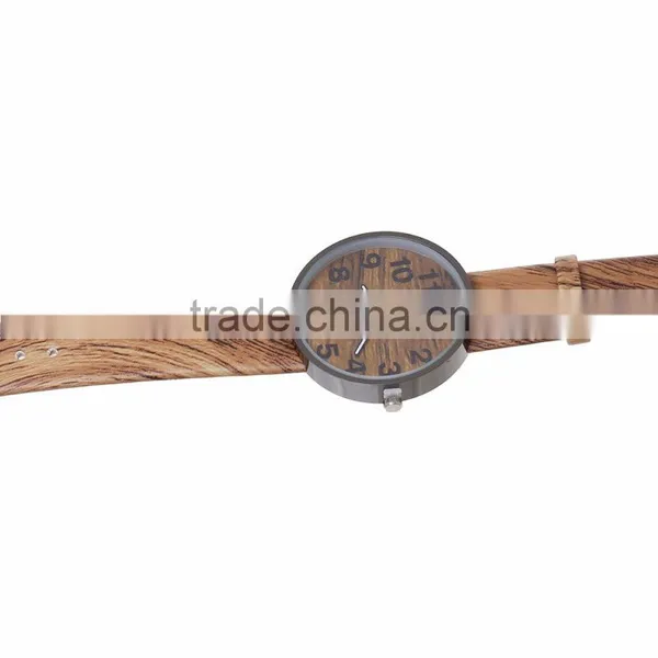 Handmade Personized Dark Brown Leather Wooden Watch ,Engraved Bamboo Wooden Watch For Men photo-3