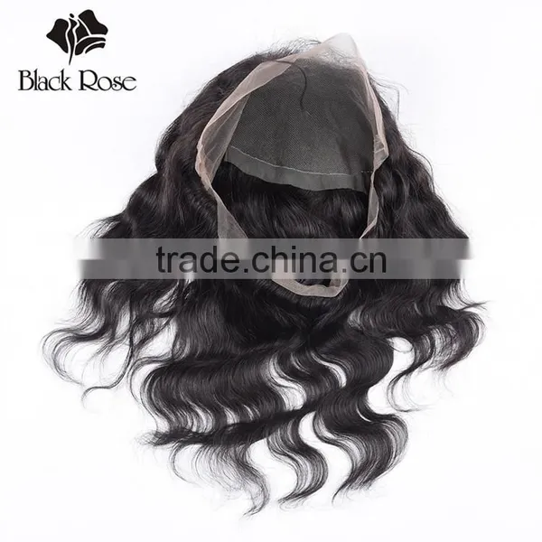 100% Brazilian Human Hair 360 Frontal , 2016 Hot Selling New Arrival Glueless Frontals 360 Lace Frontal Wig With Elastic Band photo-4