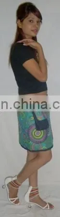 Women's Reversible Wrap Skirts and Side Handbags photo-5