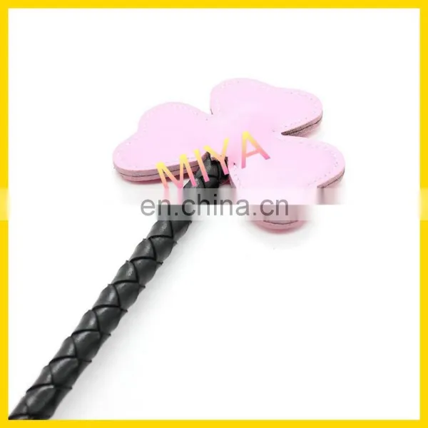 Fashion Adult Sex Toy Black Leather Handle Riding Crop photo-2