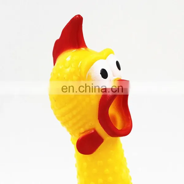 17cm-44cm Screaming Chicken Yellow Vinyl Chicken Squeaky Pet Dog Chew Toy photo-4