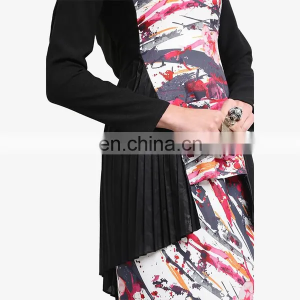 New Design Modern Pleats Print Islamic Dress Plus Size Women Baju Kurung photo-4