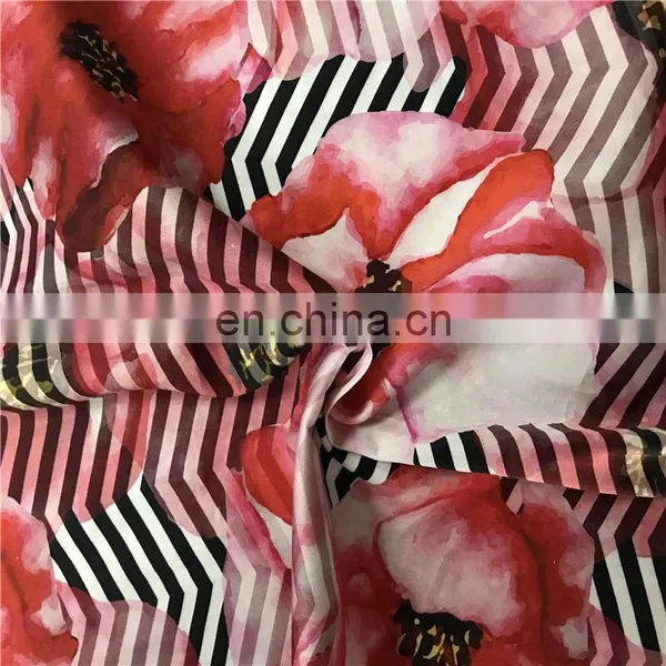 Factory Direct Sales Garment Digital Printed 100%Silk Crepe Satin Fabric photo-3