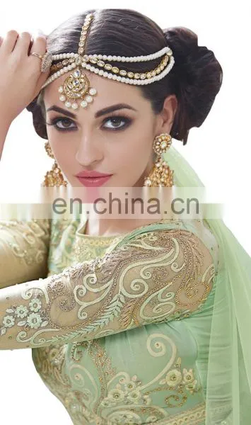 2017 Women's Party Wear Net Heavy Embrodiery Anarkali Suits Dress Material (Semi-Stitched Suits 2017) photo-5