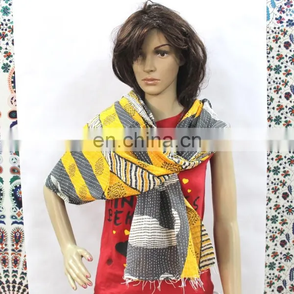 Indian Handmade Kantha Cotton Scarf photo-2