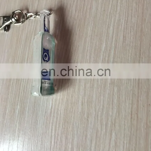 Promotional Gifts Logo Printing Insert Acrylic Bottle Shaped Keychain photo-2