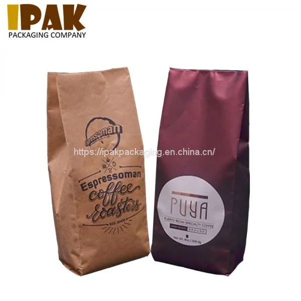 Customized Logo Plastic Aluminum Foil Coffee Bags With Valve