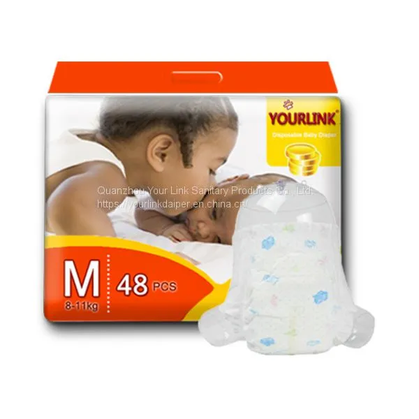 Super Soft Raw Material Baby Diaper Disposable Nappy With Wetness Indicator