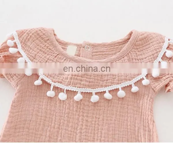Lovely Whosale Newborn Baby Clothes Summer Linen Baby Clothes Romper photo-3
