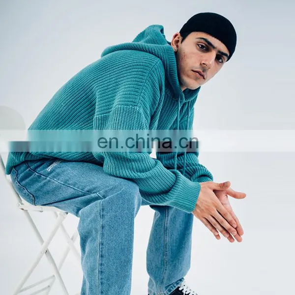 Wholesale Hign Quality Men's Sweater Hood Knitted Sweater