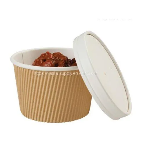 Custom printed ripple wall paper bowls instant noodle kraft paper cups ripple soup cup