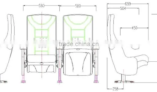 Movable Cinema Chair Fabric Theater Movie Seat HJ813 photo-6