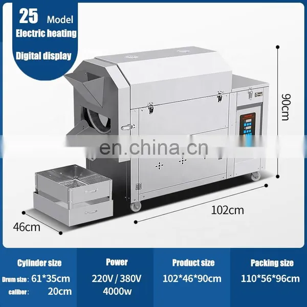 Low Price Electric Gas Durable Small Scale Drum Peanut Nuts Peanut Roaster Machine for Sale photo-3