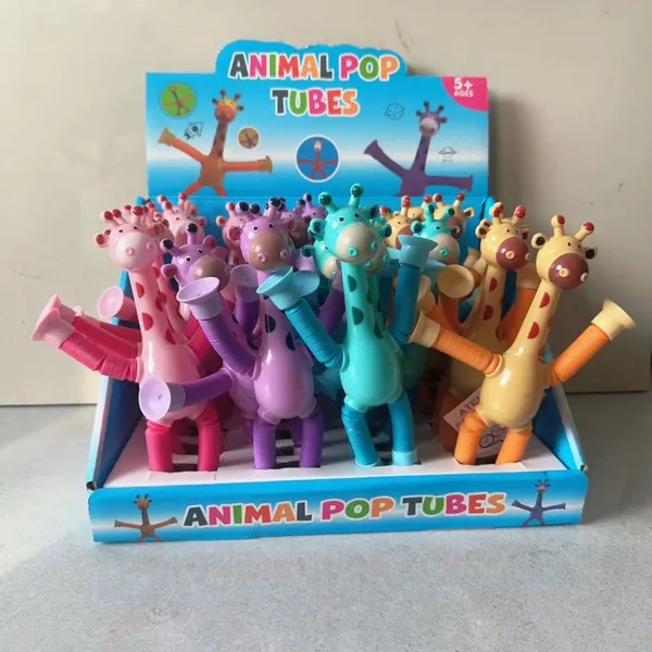 Luminous Robot Telescopic Tube Children's Educational Stretch Cartoon Sucker Parent-child Interaction Creative Decompression Toy. photo-3