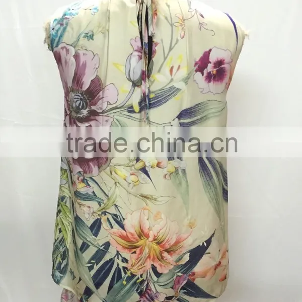 2016 New Summer Silk Printed Ladies Sexy Vest photo-2