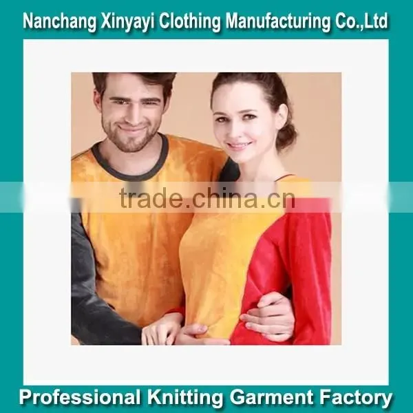 Man woman double plus velvet with thick long Johns thermal underwear suits