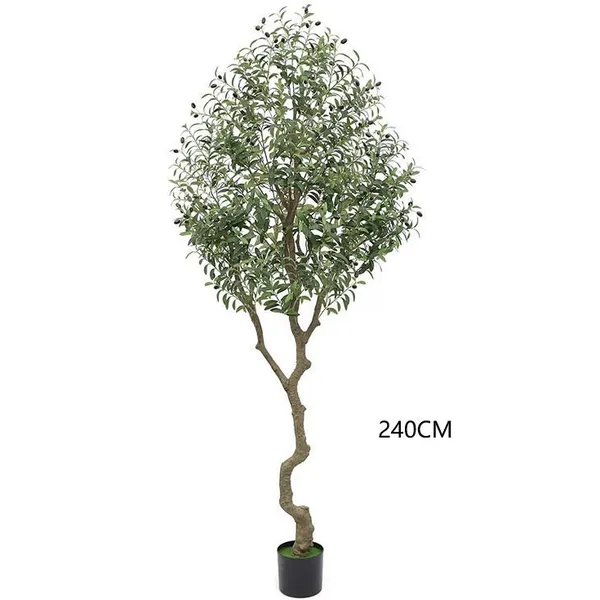 Nearly Natural Real Touch Artificial Olive Potted Tree Branch Wood Pole Trunk Olive Trees Plants for Hotel Restaurant Decor photo-5