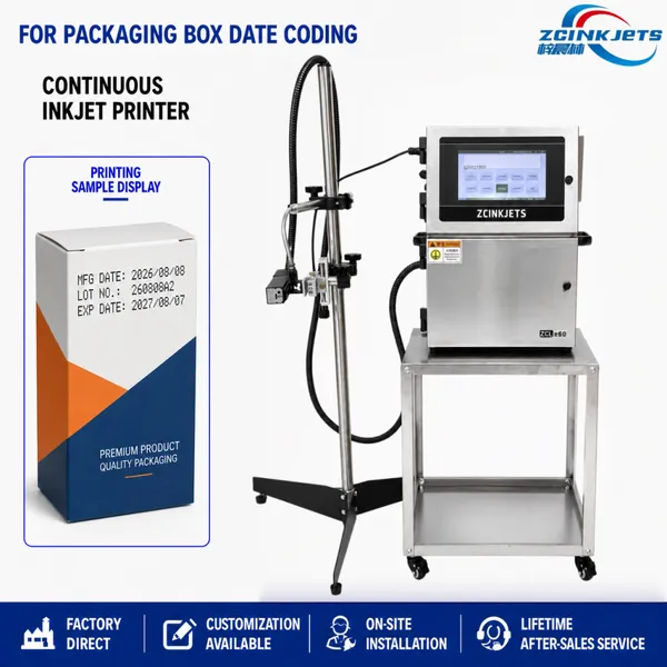Small Character CIJ Inkjet Printer for Paper Carton Packaging Boxes Date Batch Code Printing