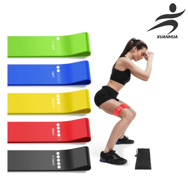 TPE Thin Band Loop Strength Training Resistance Exercises Resistance Bands Set for Men and Women, Pack of 5 Different Levels Elastic Band