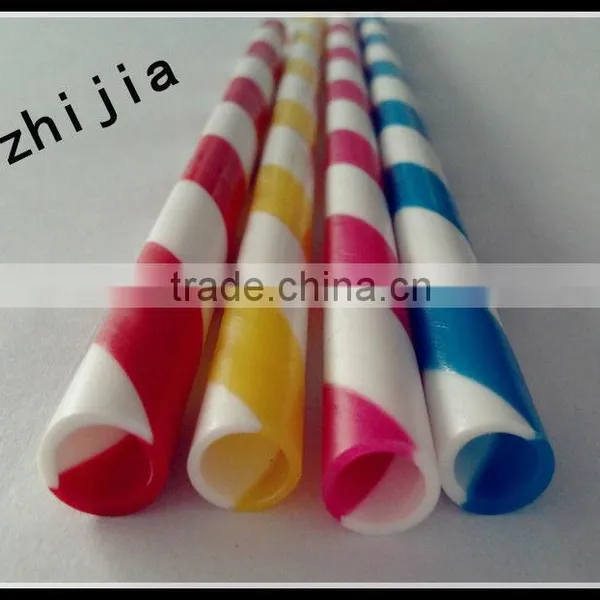 Fashionable Item Hard Striped Plastic Drinking Straw