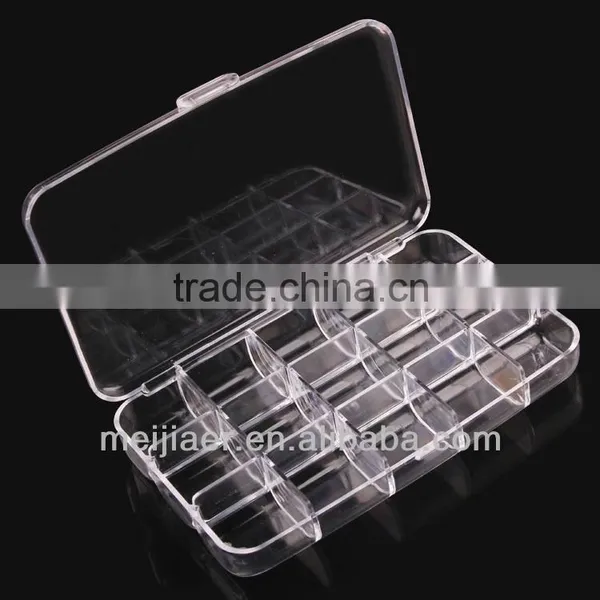 15cells Clear Nail Art Plastic Storage Box