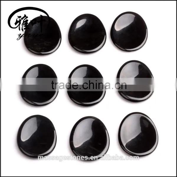 45*35*7mm Wholesale Black Obsidian Worry Stones Massage Stones