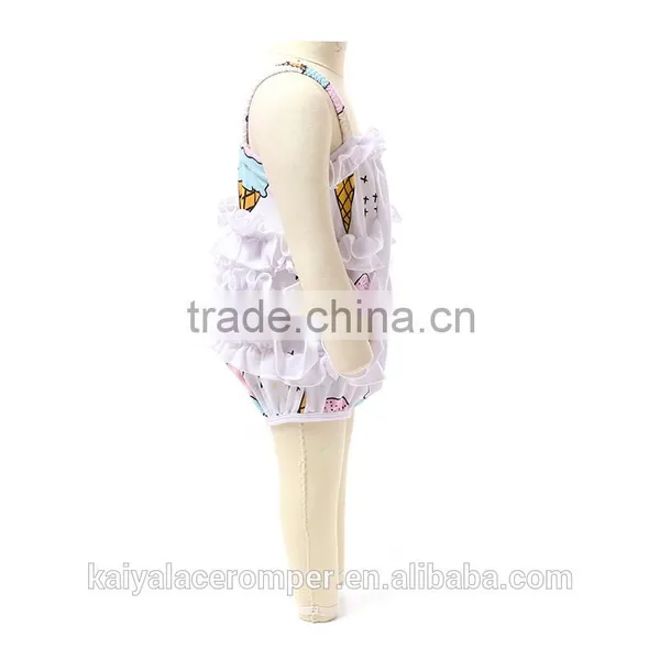 Kids Clothing Wholesale High Quality Cotton Ice Cream Ruffle Romper photo-2
