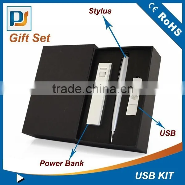 Metal Power Bank and Usb Disk and Stylus Pen Made Custom Business Gift Set photo-6