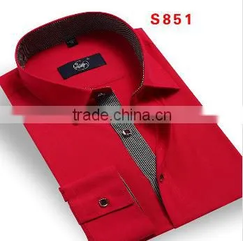 2016 New Model 100% Men's Cotton Dress Shirt From Chinese Factory