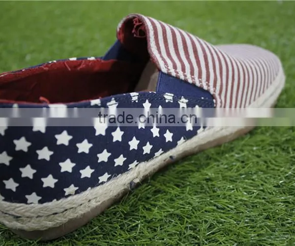 The Stars and Stripes Print Fashion Classic Canvas Stock Shoes photo-3