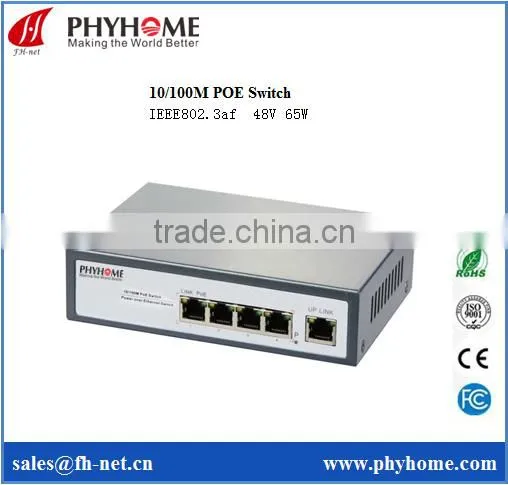5 ports POE switch PHYHOME network Switch