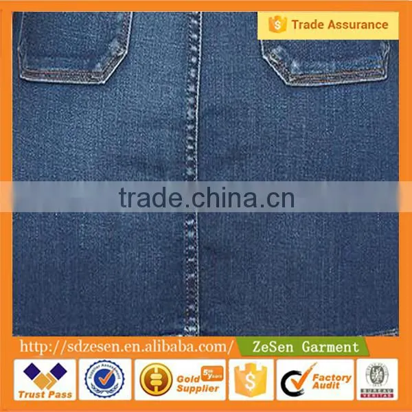 High Quality Cotton and Polyester Unlined Casual Denim Dresses for Women photo-5