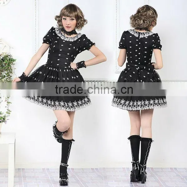 PUNK GOTHIC LOLITA ALICE FLORAL DRESS Lolita Dress Sweet 81077