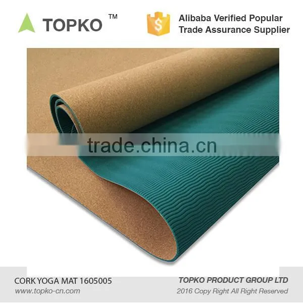 TOPKO New Generation TPE Cork Yoga Mat Natural Cork Mat