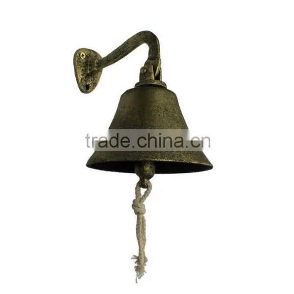 Rustic Gold Cast Iron Hanging Ship's Bell / Beautiful Ship Bell NBB 0015 photo-6