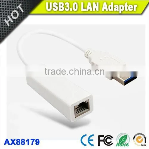 AX88179 USB 3.0 Gigabyte Ethernet Lan Adapter in White